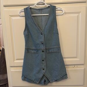 Blue Denim Sleeveless Vest